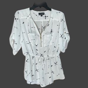 White and black blouse